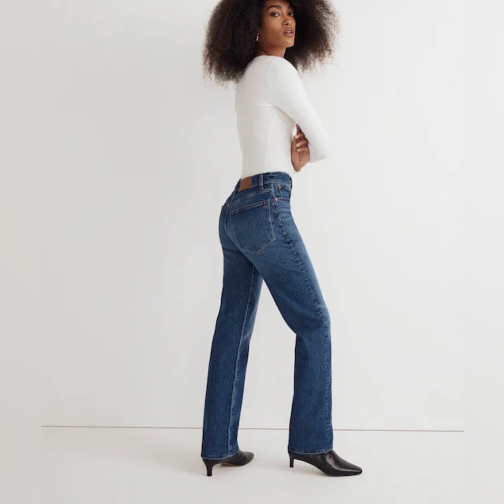 Madewell Women's 90s Straight Leg Blue Jeans - Picture 3 of 11